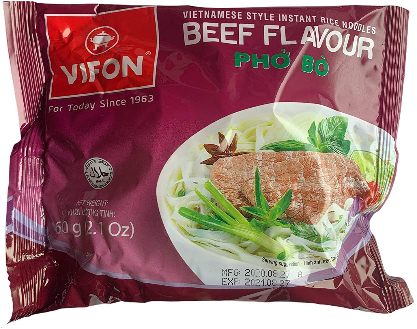 VIFON ベトナム インスタントフォー 牛肉風味 60g 1ケース(30袋入り) VIFON Pho Bo 60g 1 thung(30 goi)
