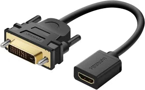 [UGREEN] HDMIメス ⇔ DVIオス 変換ケーブル 双方向伝送 DVI-D DVI-I フルHD1080P対応 金メッキ