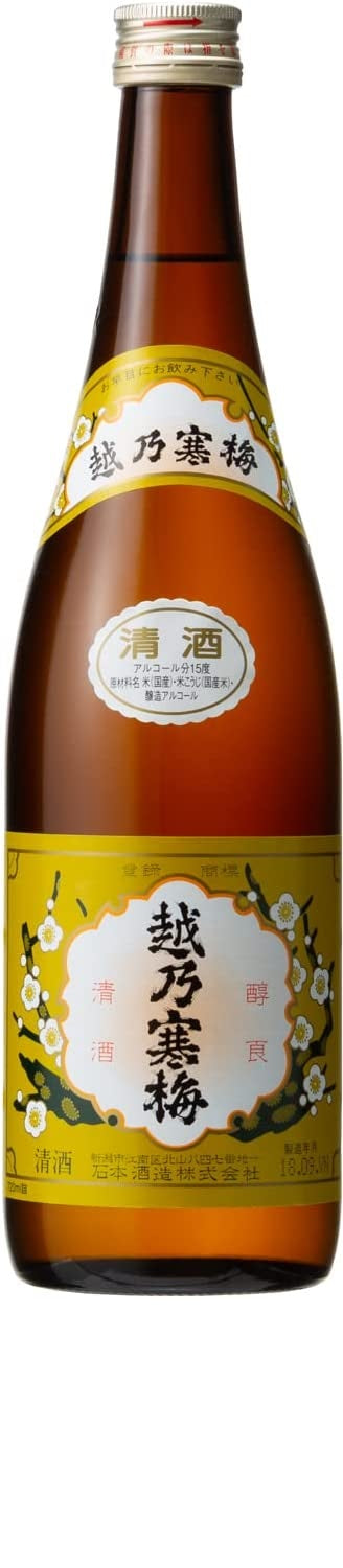 【送料無料】日本酒 石本酒造 越乃寒梅 白ラベル 普通酒 720ml×12本【北海道・東北・四国・九州・沖縄県は必ず送料がかかります】