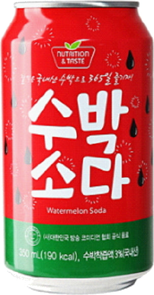 スイカソーダ 350ml x 24本（1ケース）/韓国（在庫限りで販売終了）【エコ得リリースSALE】