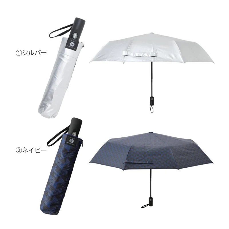 【ブラック】H・A・U 雨晴兼用 日傘 自動開閉ミニ傘 メンズ
