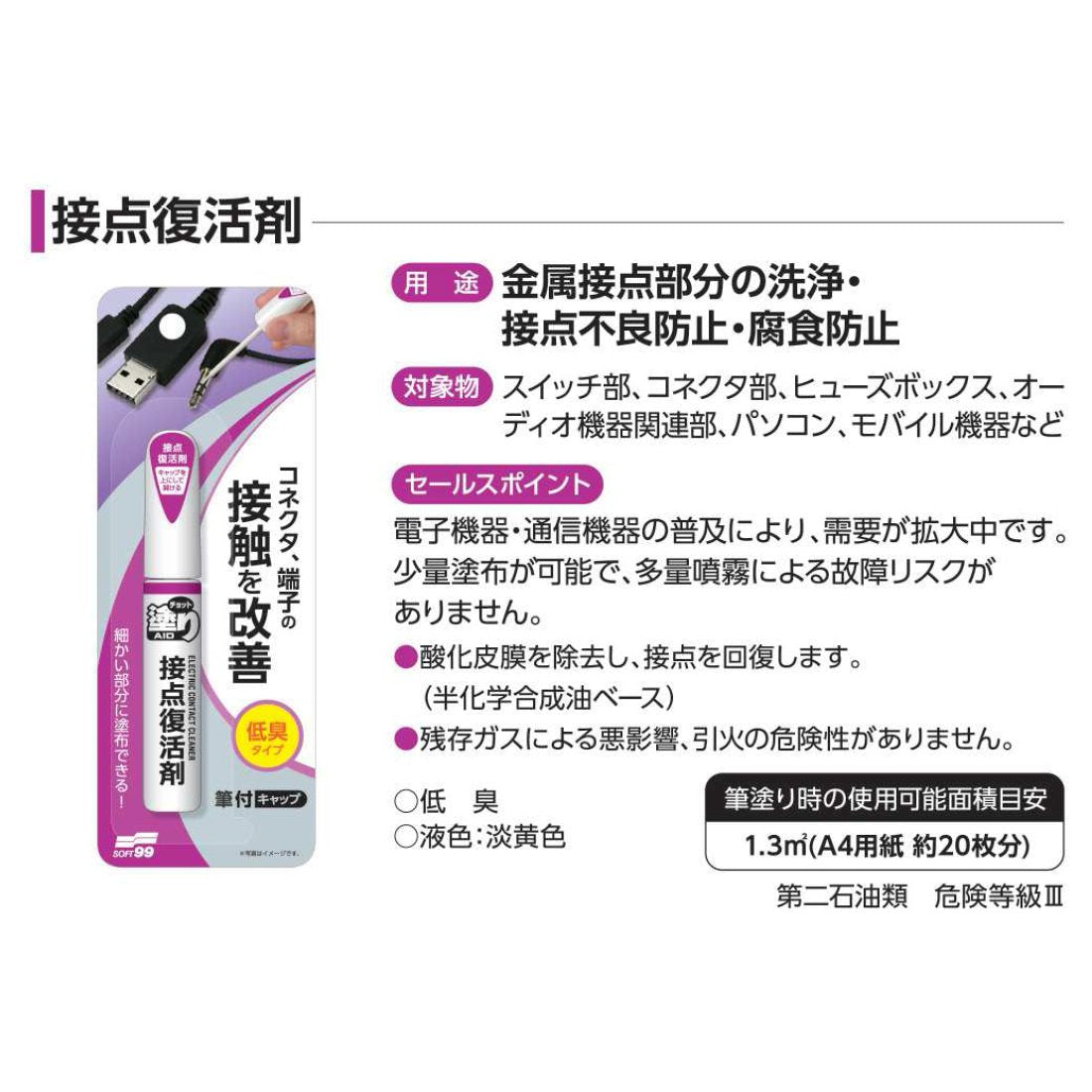 2個　ソフト99 チョット塗りエイド 接点復活剤