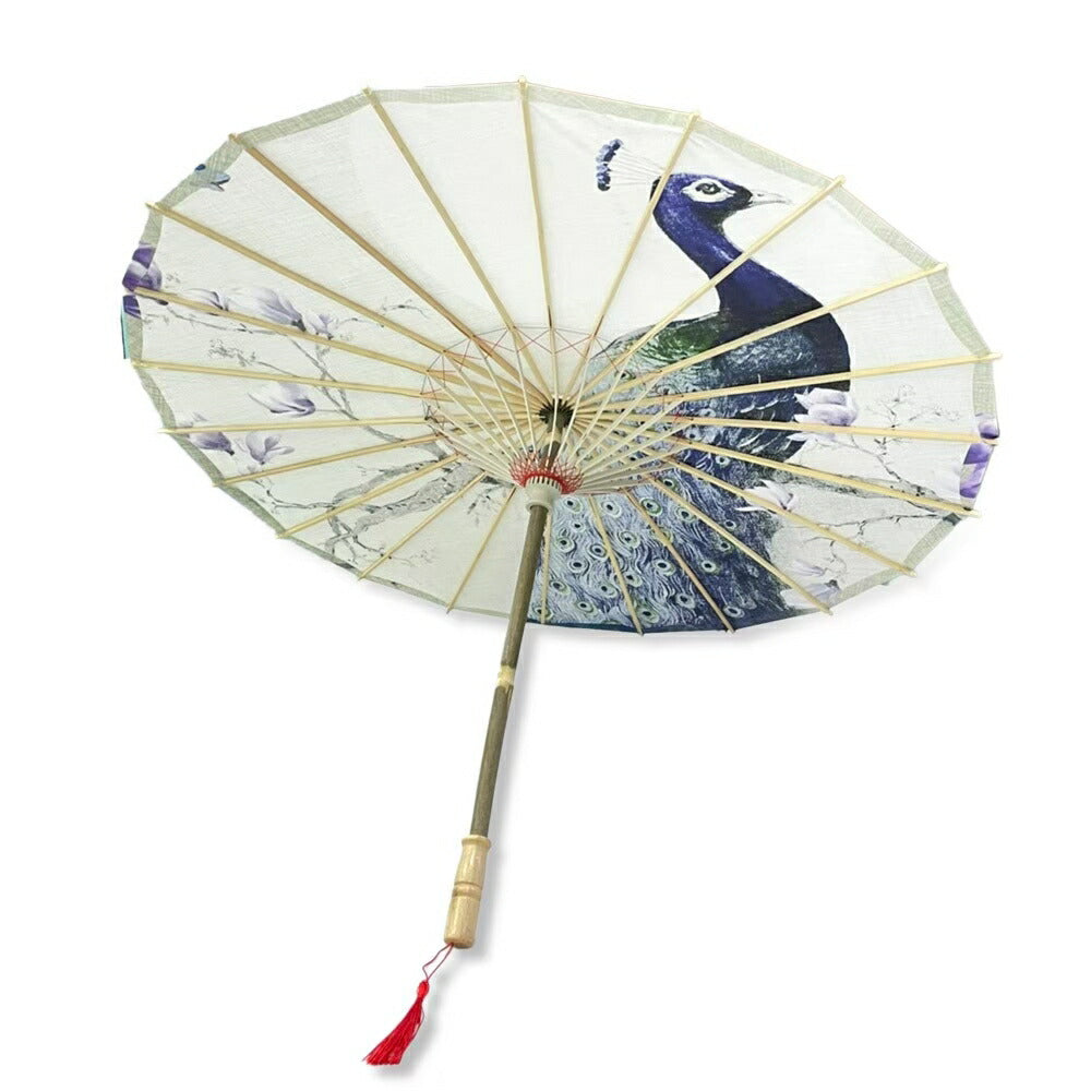 傘 和傘 孔雀 クジャク 和風傘 かさ 木製 雨傘 和風 和柄 レディース UVカット SNS 撮影用 アンブレラ ゴシック クラシック 日傘 婦人傘 クラシカル ゆめかわ 遮光 女性 男性 レトロ 軽量 個性 おしゃれ オシャレ パンク