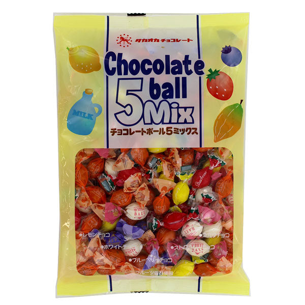 【送料無料】高岡食品工業タカオカチョコ チョコレートボール 5MIX 155g×12袋