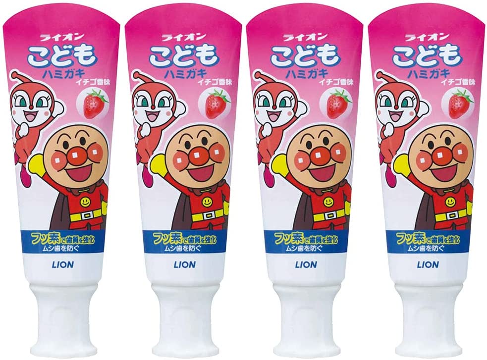 【たっぷり4個！】　こどもハミガキ アンパンマン イチゴ香味 40g