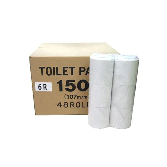 トイレットペーパー ソフトシングル 芯なし150m 6ロールＸ8パック やわらかいシングル