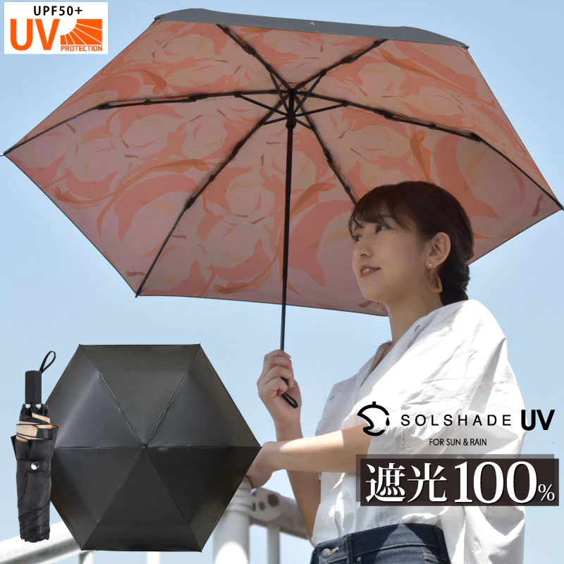 完全遮光 日傘 折りたたみ 遮光率100% 晴雨兼用
