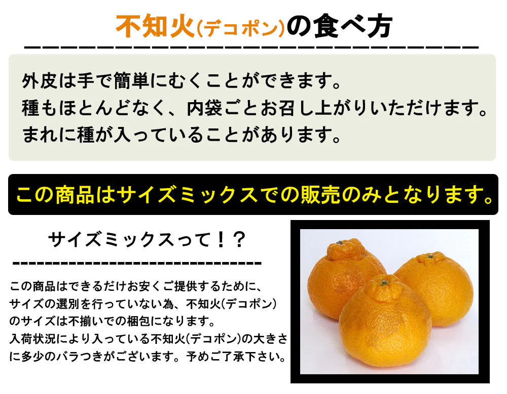 不知火 (デコポン) 訳あり 5kg 送料無料 ご家庭用 箱買い サイズミックス みかん 柑橘 フルーツ 果物 産地直送 愛媛県産  YDF-011