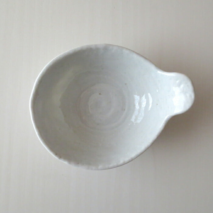 さざなみ白 純とんすい 長辺14.5cm No.8 土鍋小物 取り分け小鉢 とん水 呑水 国産食器 良質 美濃焼 yamaki  陶器のふる里  stockヤ