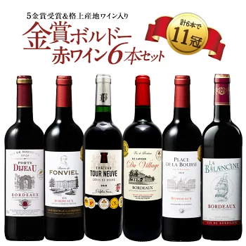合計11冠 格上産地入り すべて 金賞ボルドー 赤ワイン 6本 飲み比べ セット［常温］【3〜4営業日以内に出荷】【送料無料】[W]  it-0000032987