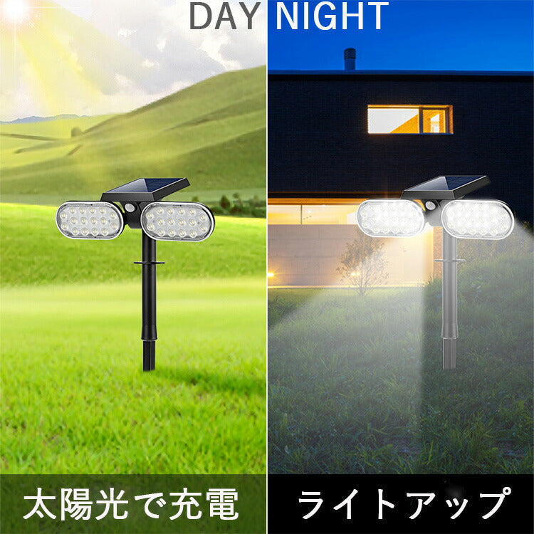 【最新2面発光】ソーラーライト 屋外 センサーライト LED 人感センサーライト 防水 自動点灯消灯 電気代不要【超高輝度/3面発光/360°自由調整】壁掛け式 防犯ライト 屋外/軒/庭/ガーデン/玄関/駐車場/車道/ガレージ 停電・災害に