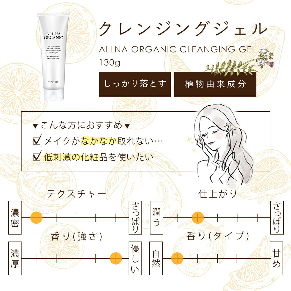 クレンジング ジェル 無添加 毛穴 開きオルナ オーガニック黒ずみ用 化粧落とし 洗顔 メイク落とし 毛穴黒ずみ 毛穴ケア マツエク OK 130ｇ 8項目の 無添加 ALLNA ORGANIC