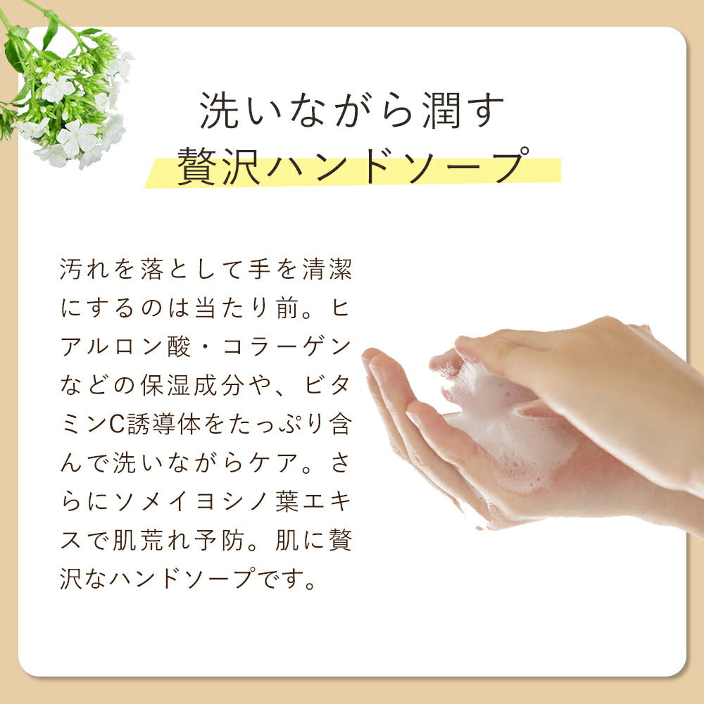 ハンドソープ 無添加 合成香料 オルナ オーガニック 合成着色料 フリー 手荒れ 敏感肌 用 保湿 おしゃれ ハンドウォッシュ 「 コラーゲン ヒアルロン酸 ビタミンC誘導体 セラミド 配合」500ml ALLNA ORGANIC