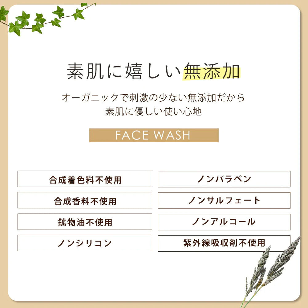 洗顔 洗顔フォーム オルナ オーガニック「 泡立つ 洗顔料 」「 合成着色料 合成香料 無添加 」100gALLNA ORGANIC