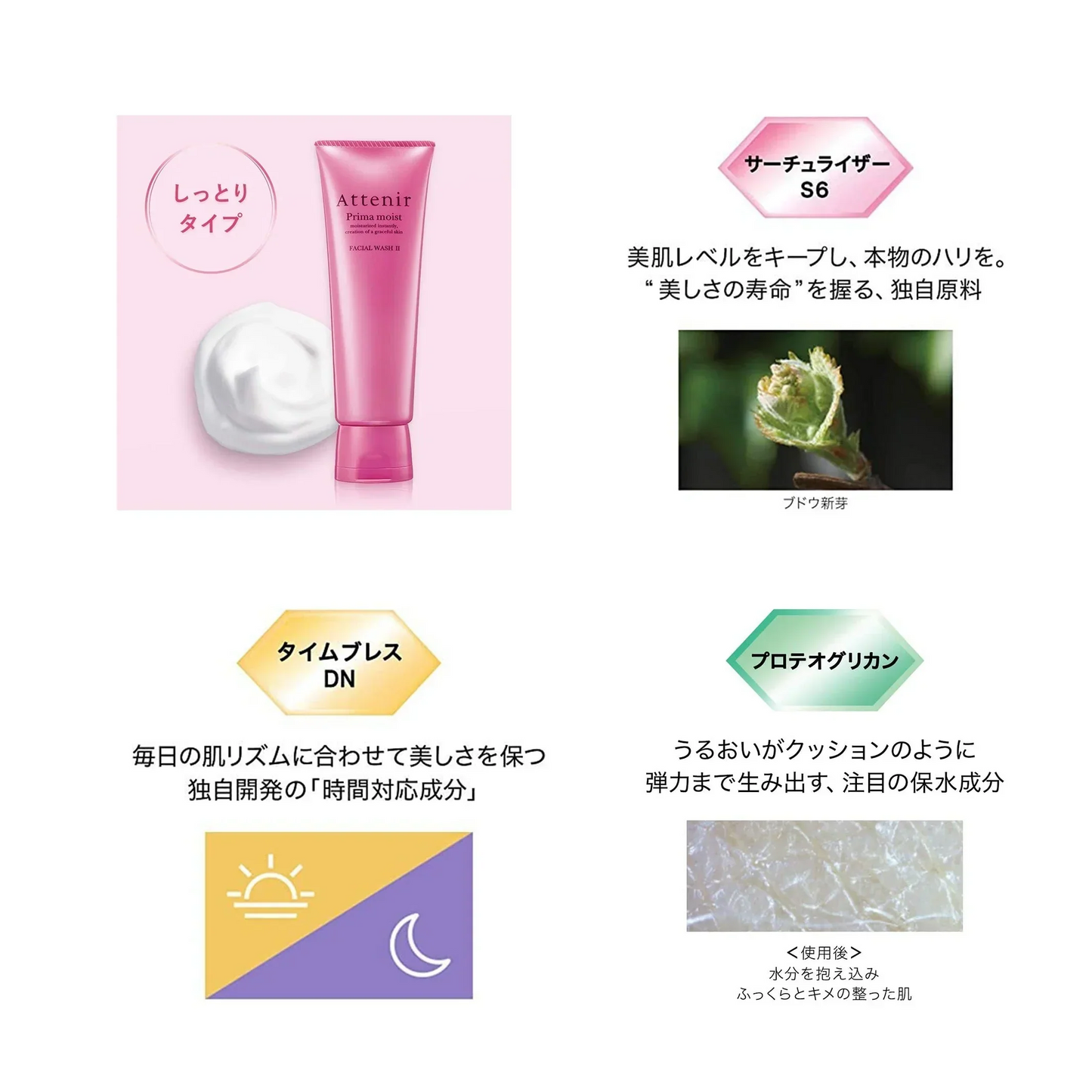 (1本) Attenir アテニア プリマモイスト フェイシャルウォッシュ II (しっとりタイプ 洗顔料) 120g Prima moist FACIAL WASH ll