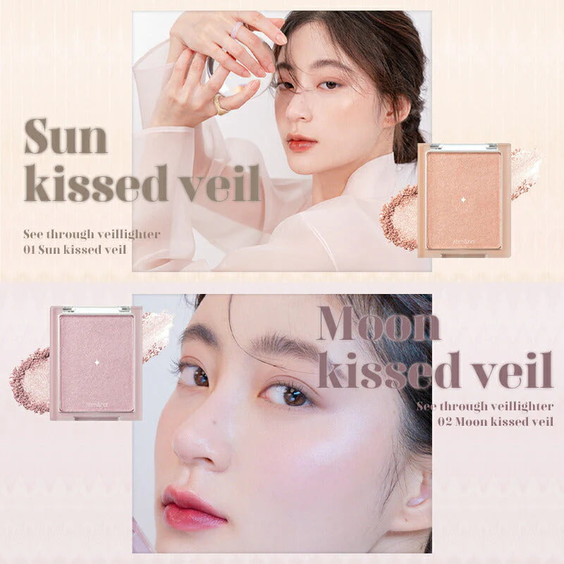 【MOON KISSED VEIL】ロムアンド ハイライト シースルーベールライター rom&nd romand ハイライター ブラッシャー ツヤ肌 水光肌 毛穴 ブルベ イエベ 立体感 鼻筋 Tゾーン 発色 韓国コスメ クリスマス ゆうパケット 送料込み