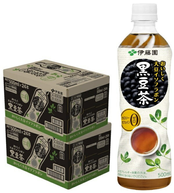 【送料無料】伊藤園 おいしく大豆イソフラボン 黒豆茶 500ml×2ケース/48本