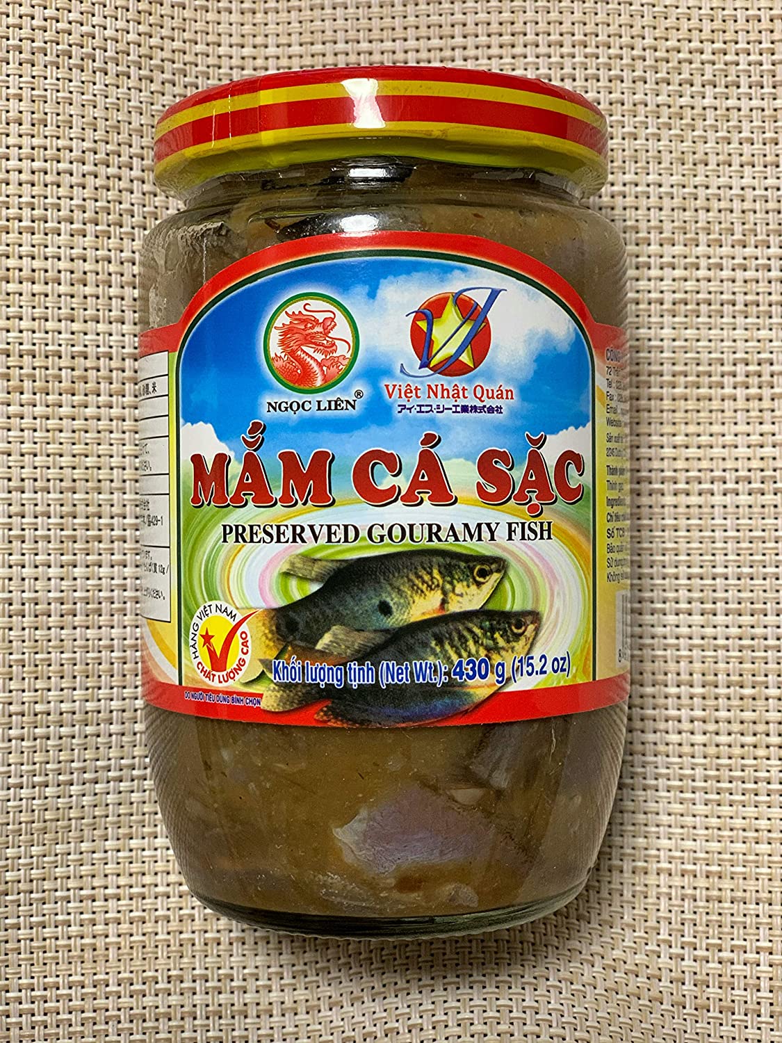 Ngoc Lien グラミーフィッシュ魚の瓶詰め 430g 1瓶 Ngoc Lien Mam Ca Sac 430g 1 hu