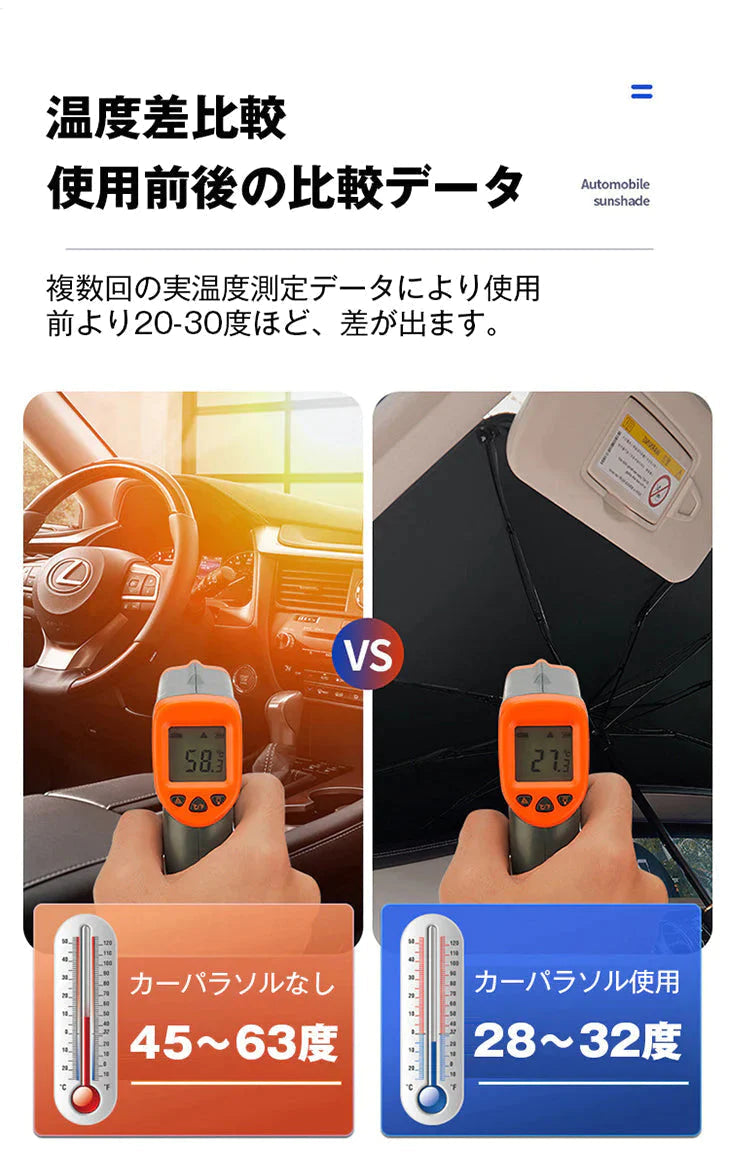 【Mサイズ】車 サンシェード 傘 選べる2size フロントガラス 傘式 パラソル 傘型 フロントサンシェード 車用 折りたたみ傘 日除け 日よけ uv 紫外線カット コンパクト 紫外線対策 遮光 断熱 収納便利 車サンシェード 収納ポーチ付き【超得ハイパーSALE】