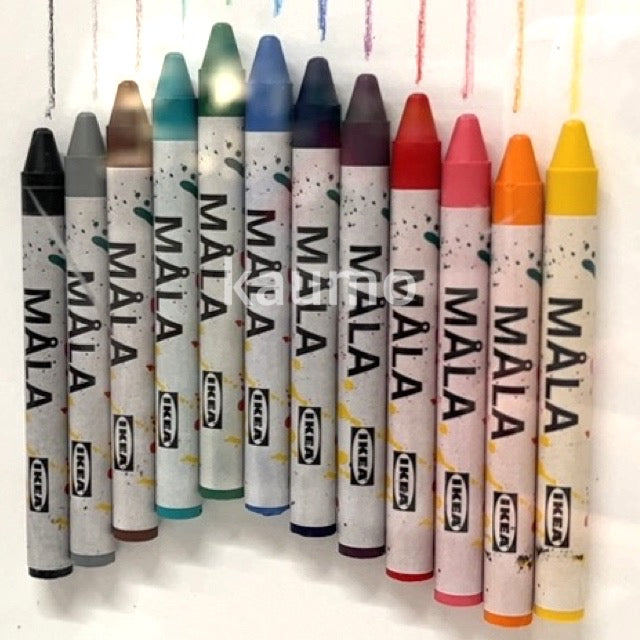 MALA モーラ クレヨン 12ピース ミックスカラー イケア IKEA 文房具 70477598  お絵描き お絵かき 50477622