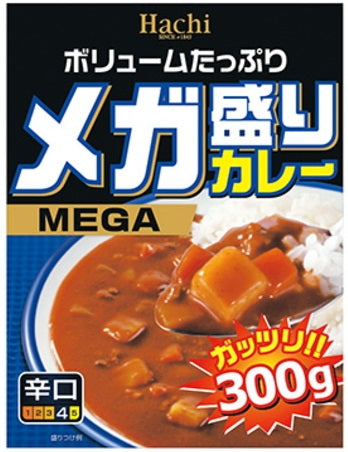 【送料無料】ハチ食品 メガ盛りカレー 辛口  300g×10個入【北海道・東北・四国・九州・沖縄県は必ず送料がかかります】