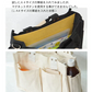 【ブラック】大容量 6ポケット キャンバス トートバッグ ２way