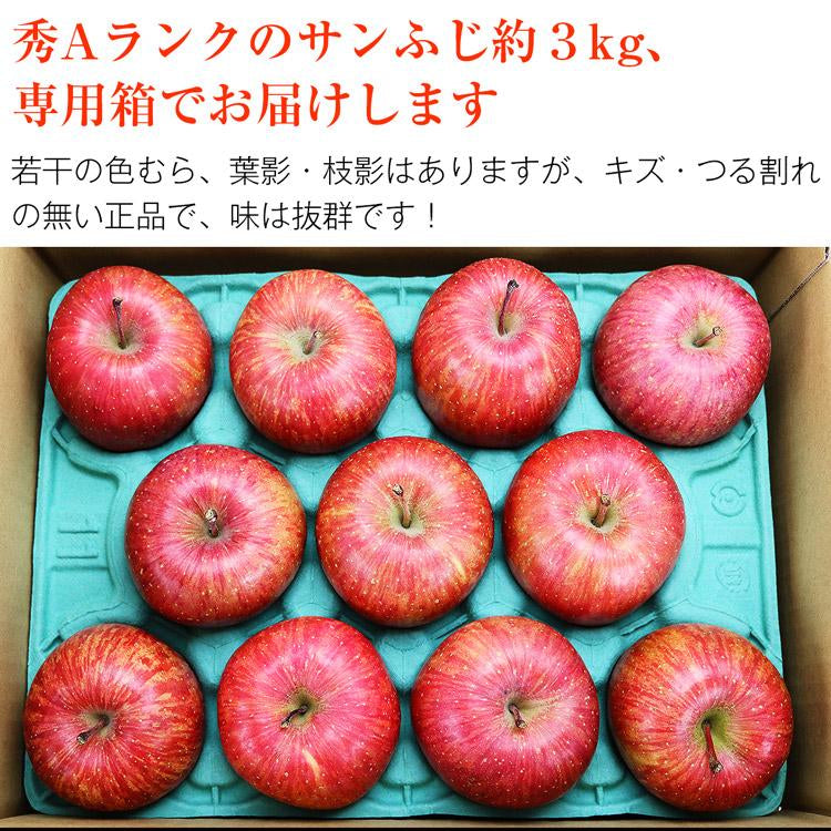 サンふじ 3kg 青森県産 秀A CA貯蔵 産地直送 高木商店 マルタカ りんご 林檎 リンゴ 産直 常温便