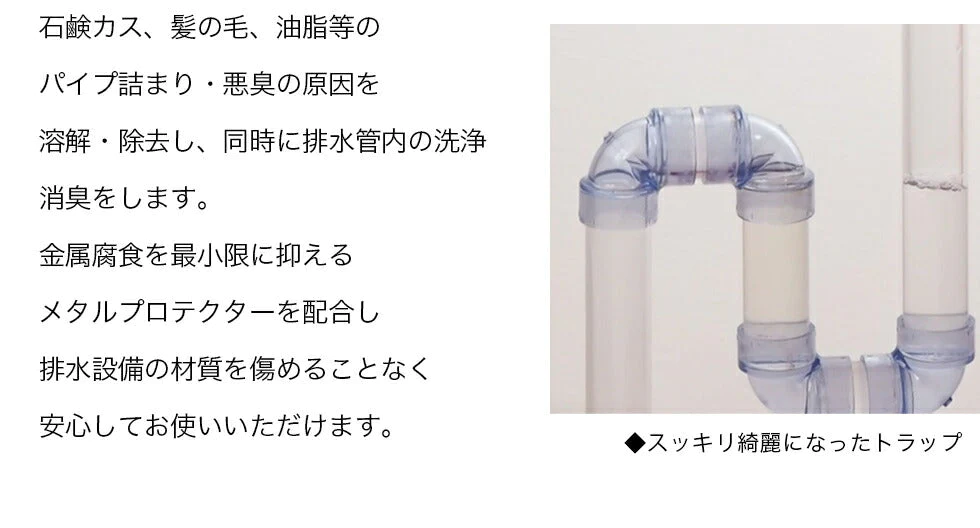 排水管 洗浄 パイプ119 500ml パイプのつまり解消 水道 洗面 お風呂 キッチン 髪の毛 つまり 強力 プロ仕様 排水 排水口 ヌメリ ぬめり
