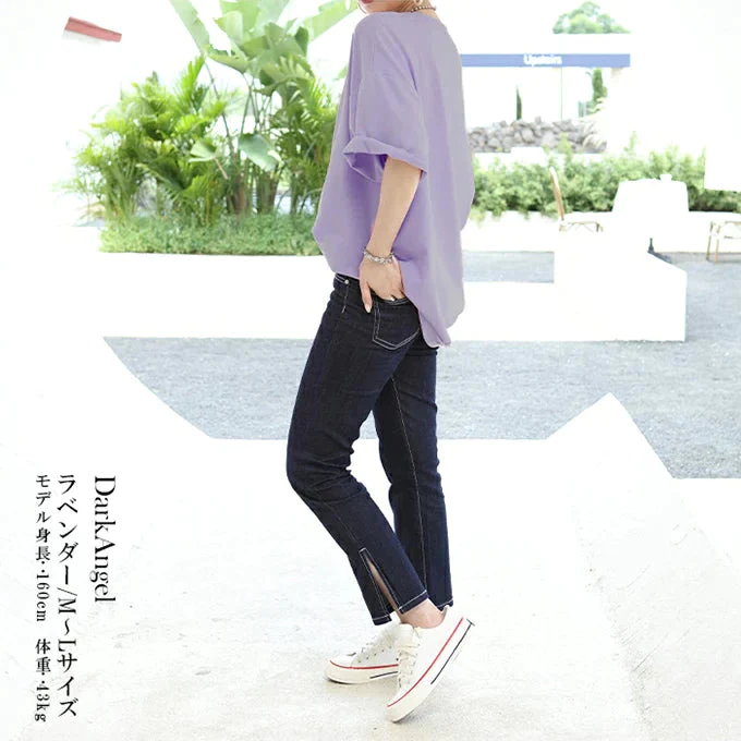 【SUPER在庫処分市】ビッグシルエットTシャツ（ラベンダー/LL～3Lサイズ)