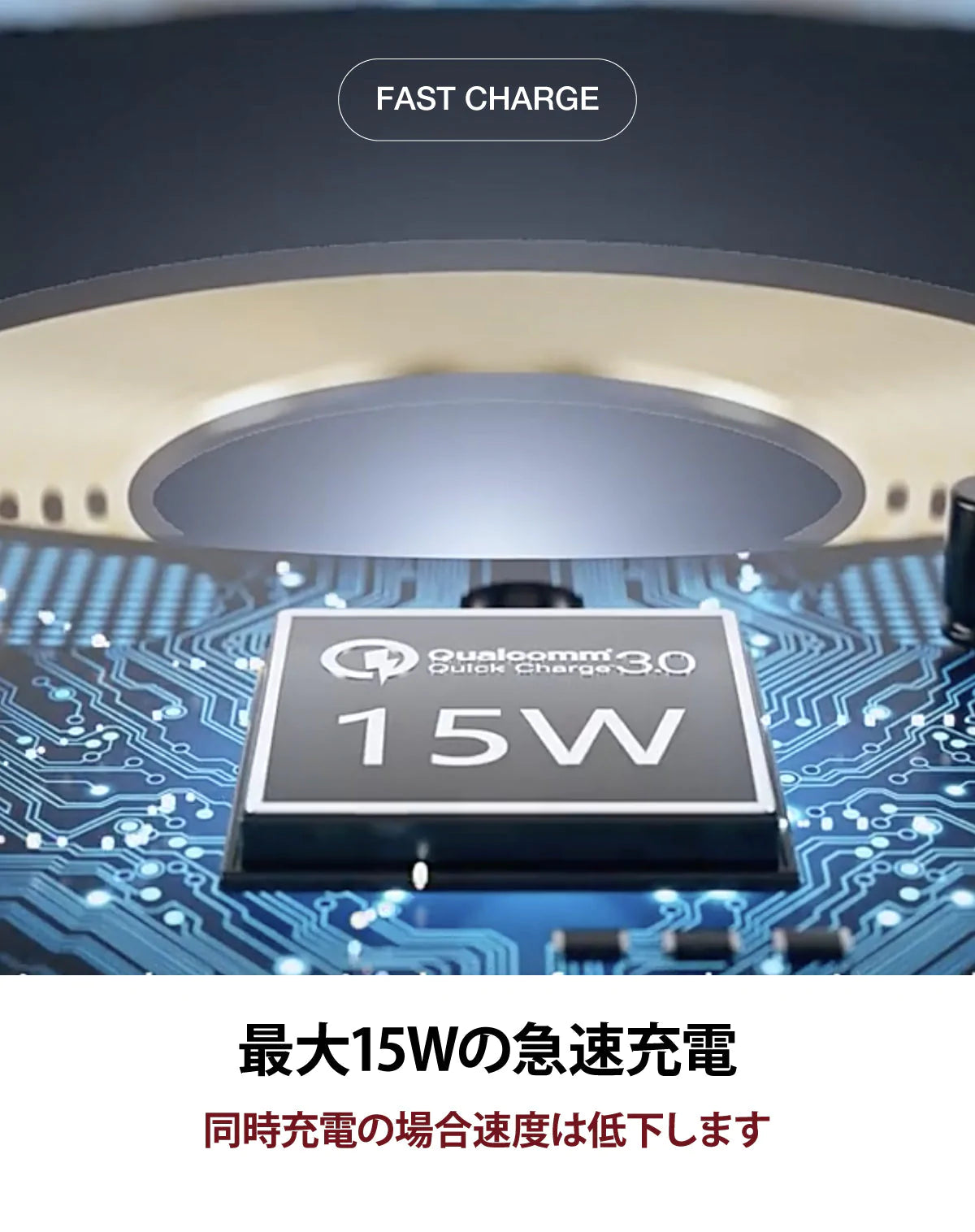 （ブラック）65W Gan アダプター同梱【2021年新発売】3in1 マルチ ワイヤレス充電器　17-bat159