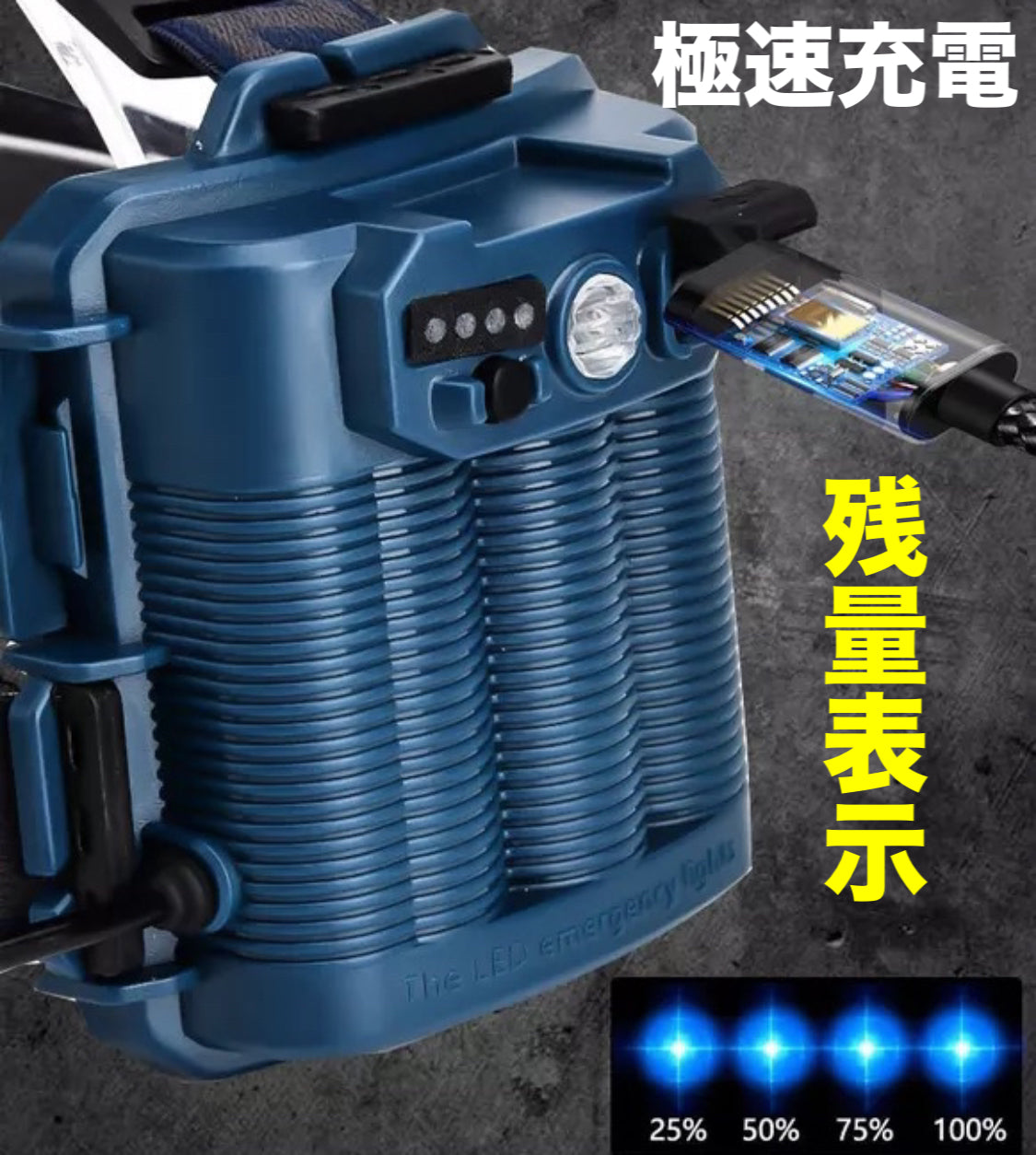 LEDヘッドライト 充電式 史上最強ルーメン 最高輝度 5段階の点灯モード(w014)B