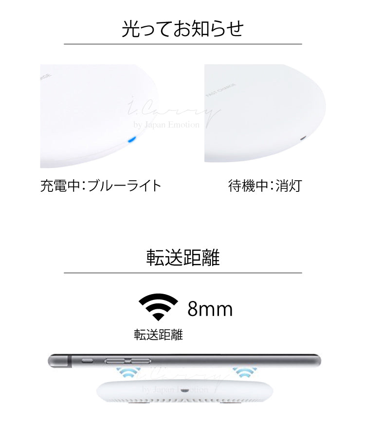 当店限定 （ホワイト）頑丈USB iPhoneX ワイヤレス充電 急速充電 iPhone 無線充電器 置き型 17-bat13