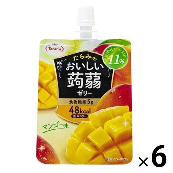 【たっぷり6個！】 たらみ おいしい蒟蒻ゼリー マンゴー味　※