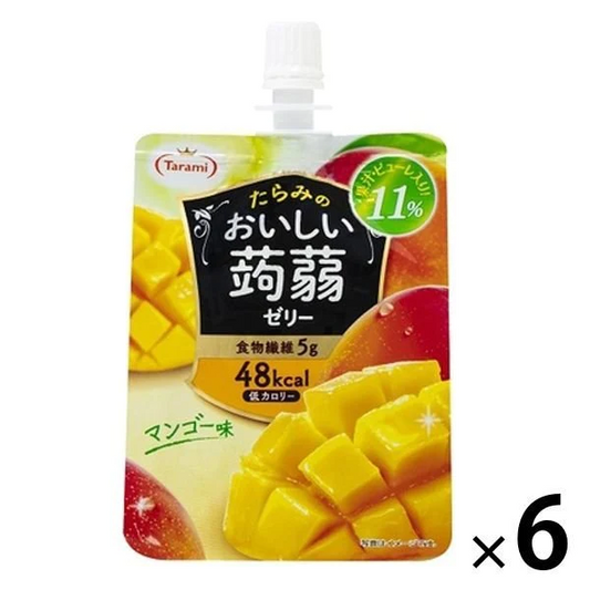 【たっぷり6個！】 たらみ おいしい蒟蒻ゼリー マンゴー味　※