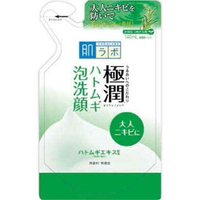 【おまけ付き！】ロート製薬 ROHTO 肌ラボ 極潤 ハトムギ泡洗顔 詰替 140ml