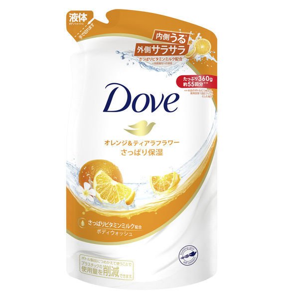 ダヴ(Dove) さっぱり ボディウォッシュ(ボディソープ) オレンジ＆ティアラフラワー 詰め替え 360g