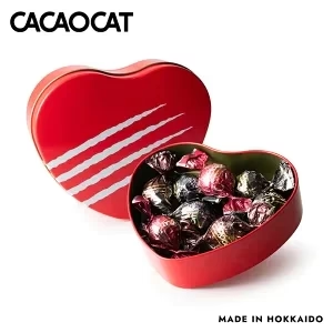 ●夏期休売【新千歳空港 お土産】CACAOCAT ハート缶 【8個入×1缶】DADACA 北海道 プレミアムチョコレート カカオキャット ダダカ 猫 ホワイトデー