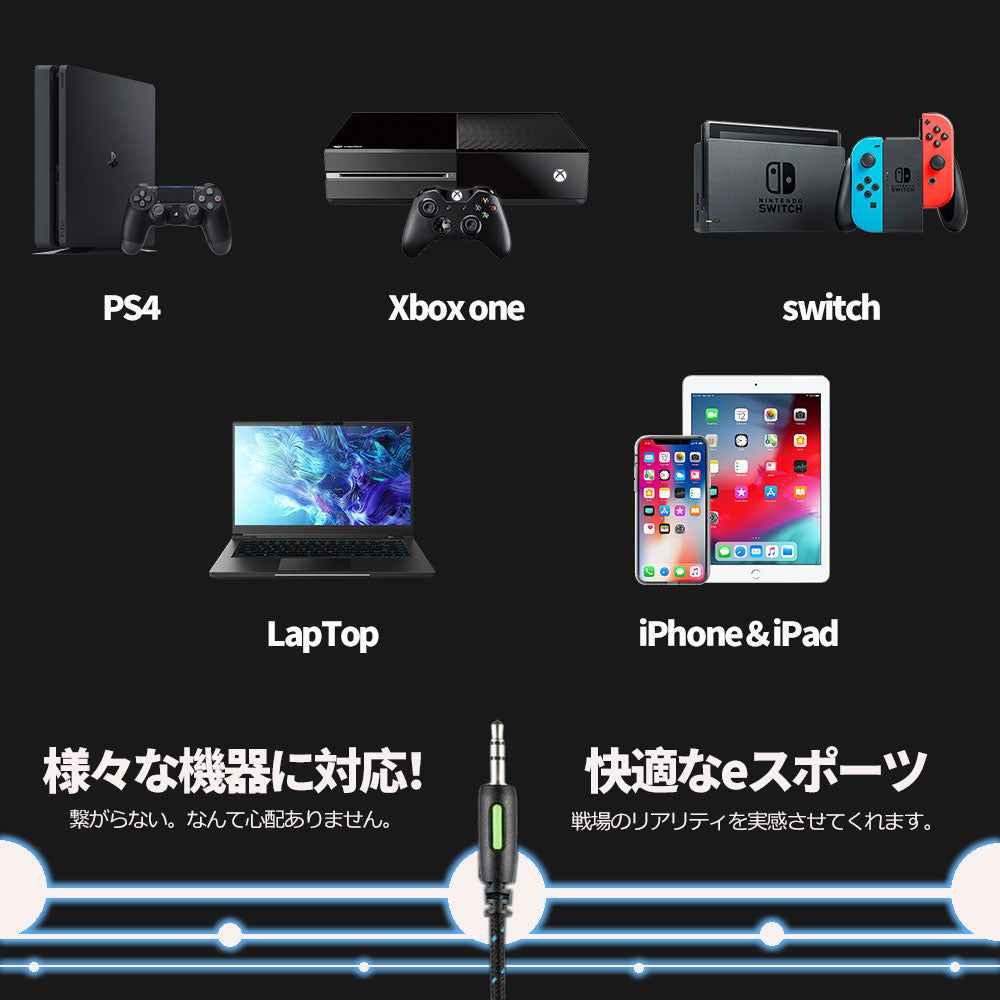 ゲーミング ヘッドホン ゲーム ヘッドセット マイク付き PC PS5 PS4 プレステ スイッチ switch Xbox Steam スマホ タブレット iphone LED リモート オフィス web会議 テレビ会議 電話 仕事 子供 誕生日 プレゼント ヘッドフォン