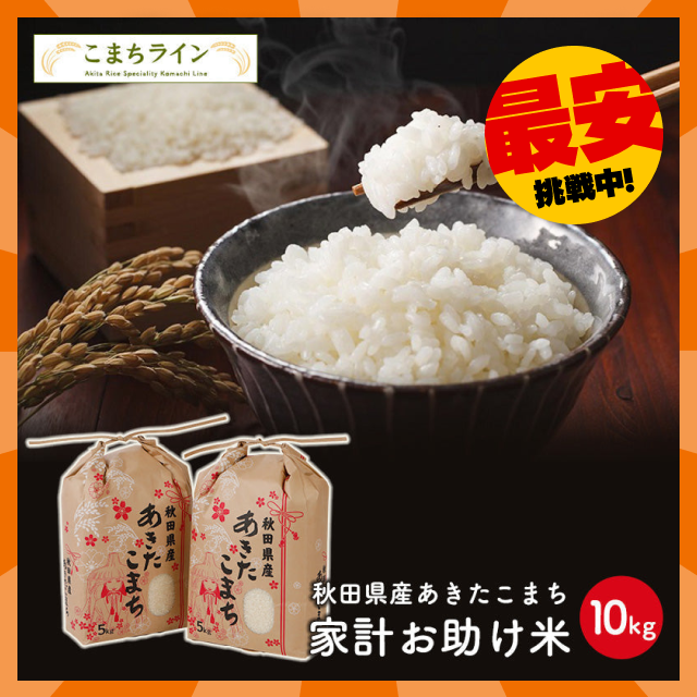 【タイムセール】新米！あきたこまち 10kg（5ｋｇ×2袋）家計お助け米 令和4年産【最安値に挑戦】