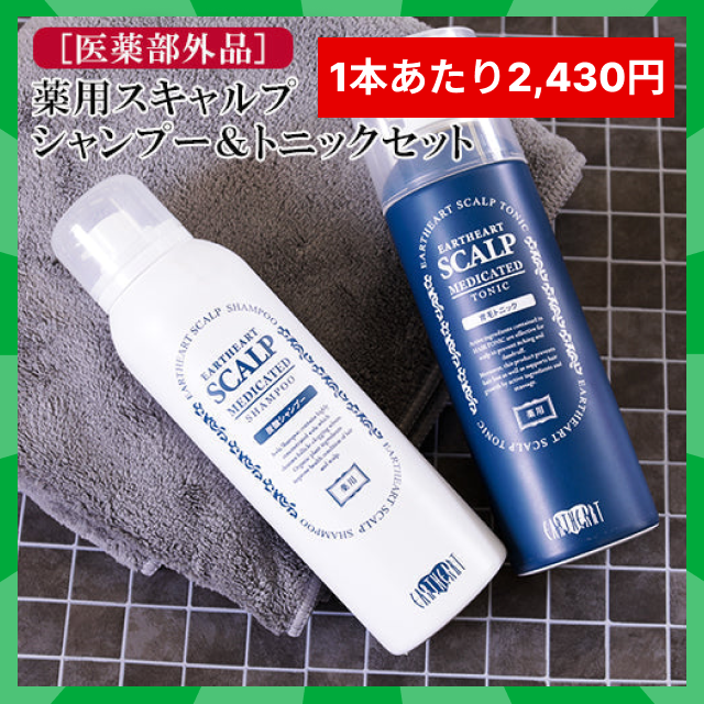 【タイムセール】【医薬部外品】2点セット 薬用スキャルプシャンプー＆トニックセット EARTHEART / 頭皮の悩み 乾燥 エイジングケア 育毛 シャンプー 美容室 シャンプー サロン品質