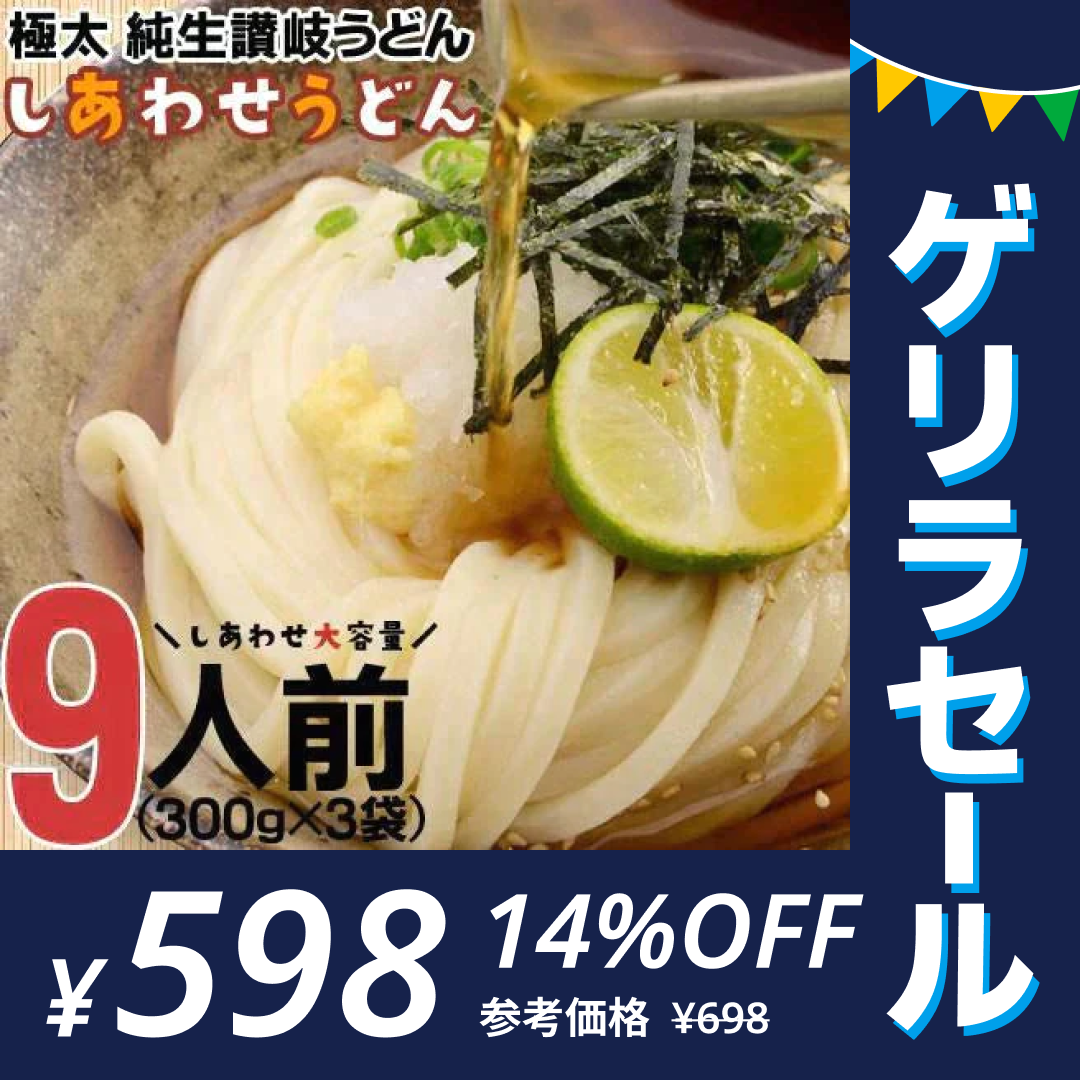 讃岐うどん 9食 本場 製造直売 送料無料 【ゲリラセール】