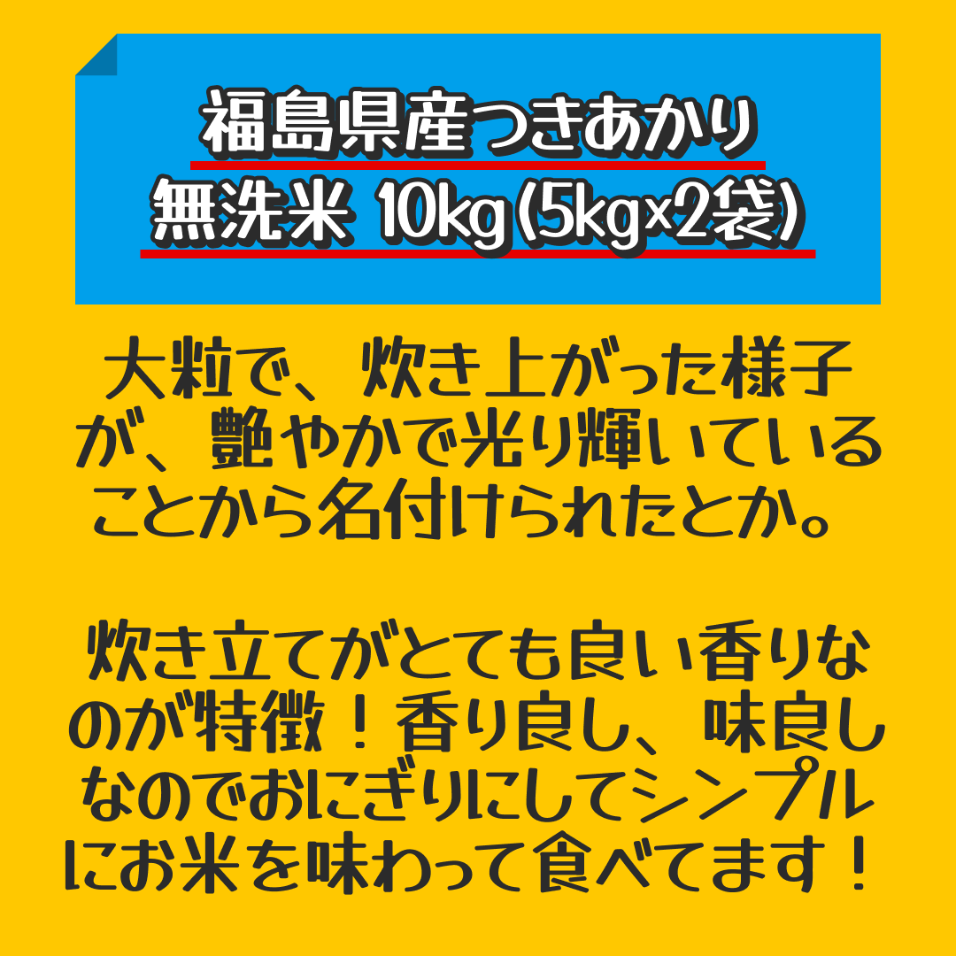 【家計お助けセール】福島県産つきあかり 無洗米 10kg(5㎏×2袋)