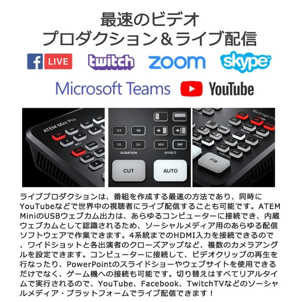 Blackmagic Design ATEM Mini ライブプロダクション