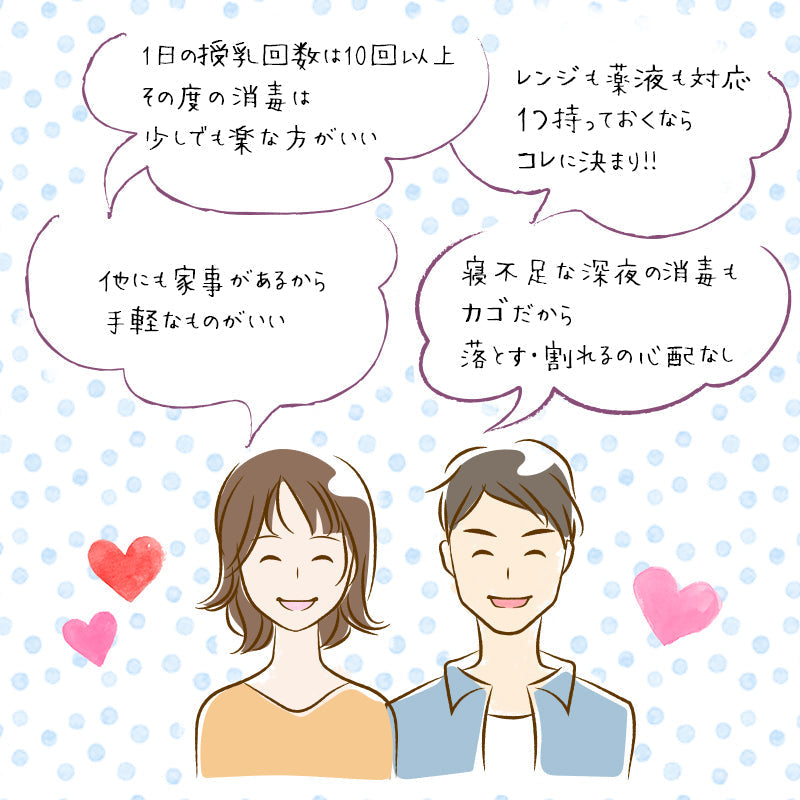 3WAY 哺乳びん 消毒ケース 電子レンジ・薬液消毒OK 特許出願中