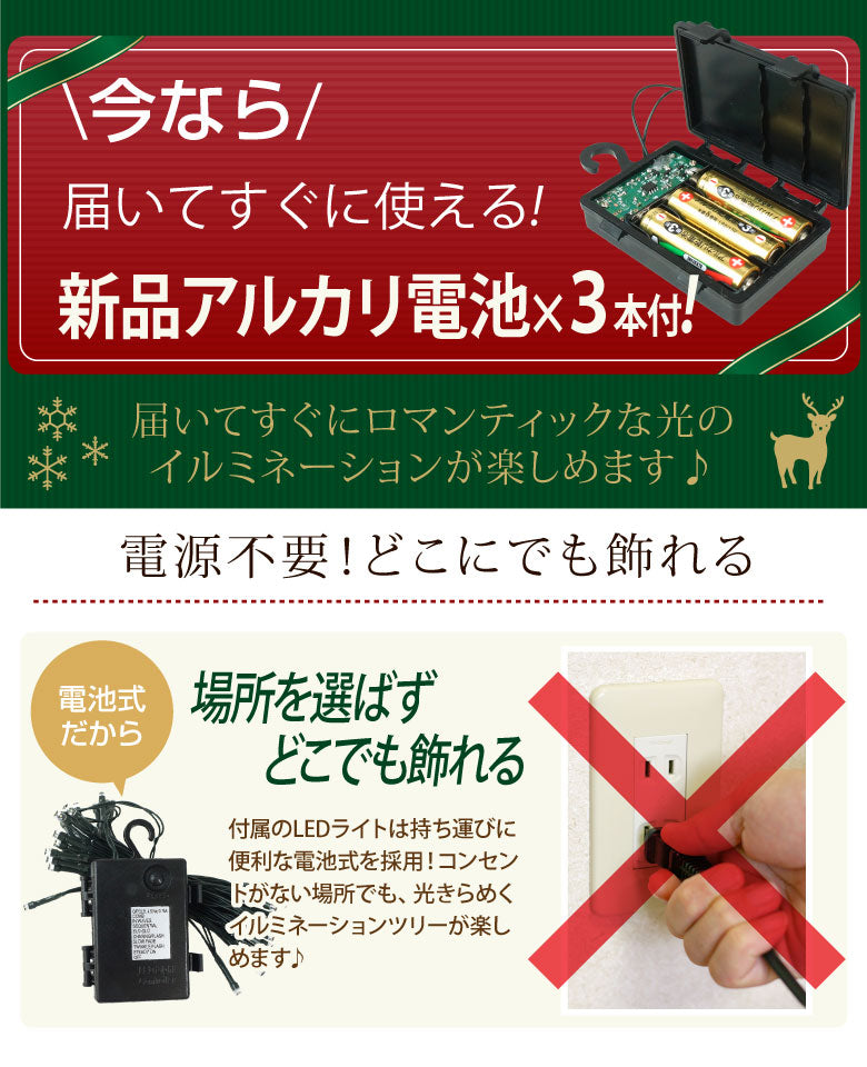クリスマスツリー 120cm 北欧 おしゃれ オーナメント セット 飾り led 120 クリスマスツリーセット オーナメントセット オシャレ オーナメント付き