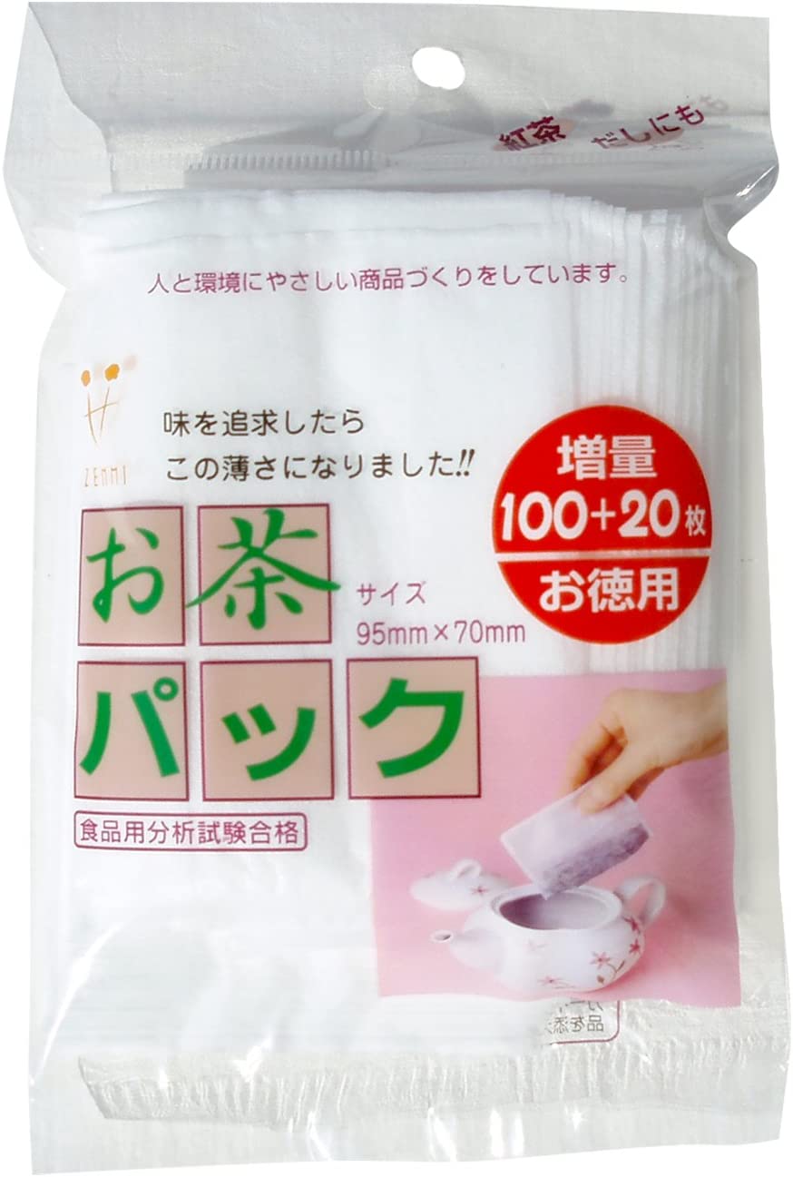 【2個セット】ゼンミ お茶パック超うすタイプ 増量100+20枚入 国産 白