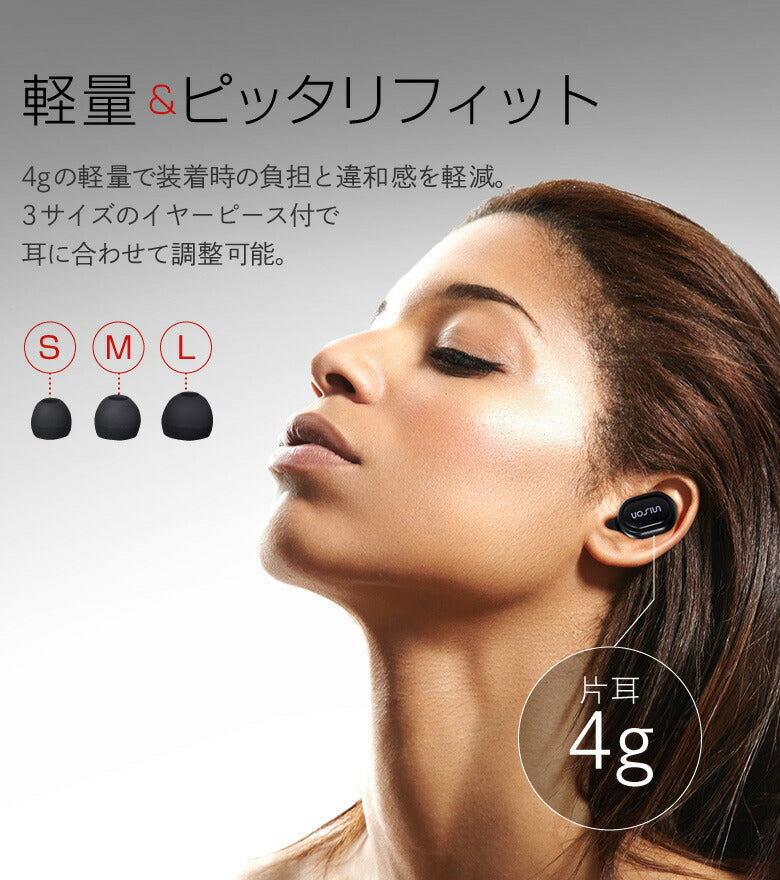 【ホワイト】ワイヤレスイヤホン Bluetooth5.0 充電残量付きイヤホン ブルートゥース iPhone アンドロイド Android スマホ 片耳 両耳 マイク 通話 アイフォン ランニング