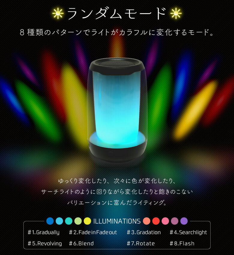 【ブラック】Bluetooth スピーカー ポータブルスピーカー ワイヤレススピーカー ネオン イルミネーション 小型 360度 LEDライト 2台接続 TWS対応 Bluetooth5.1 高音質 重低音 コンパクト