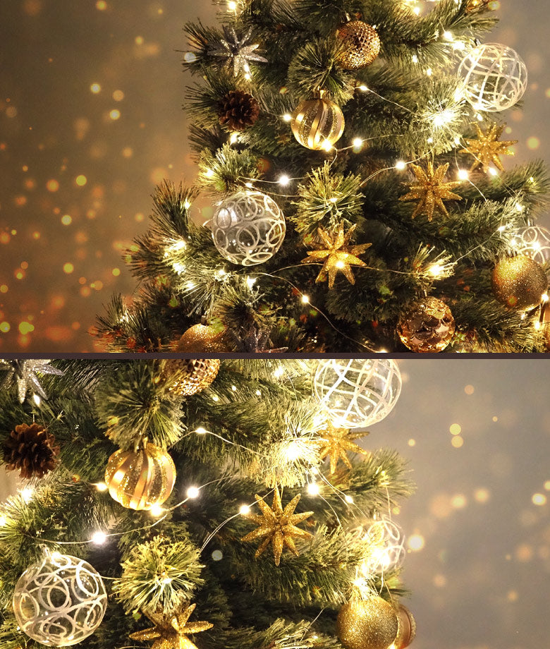 クリスマスツリー 120cm 北欧 オーナメントセット おしゃれ LEDライト100球付き 飾り クリスマスツリーセット 松ぼっくり付き ベツレヘムの星 高級クリスマスツリー