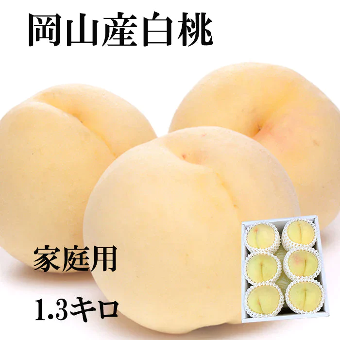 【超シェア買い祭】【7月上旬から発送可能】岡山産 白桃 訳あり 1.3キロ 5－8玉入り 家庭用【エコ得】